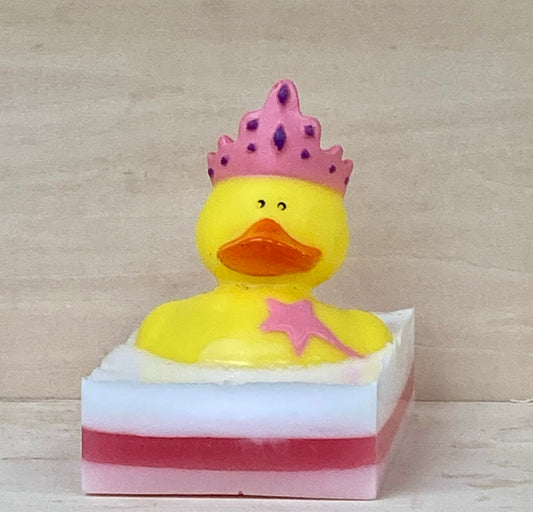 Princess Rubber Duck on Glow-in-the-Dark Bubble Gum Shea Butter & Glycerin Soap