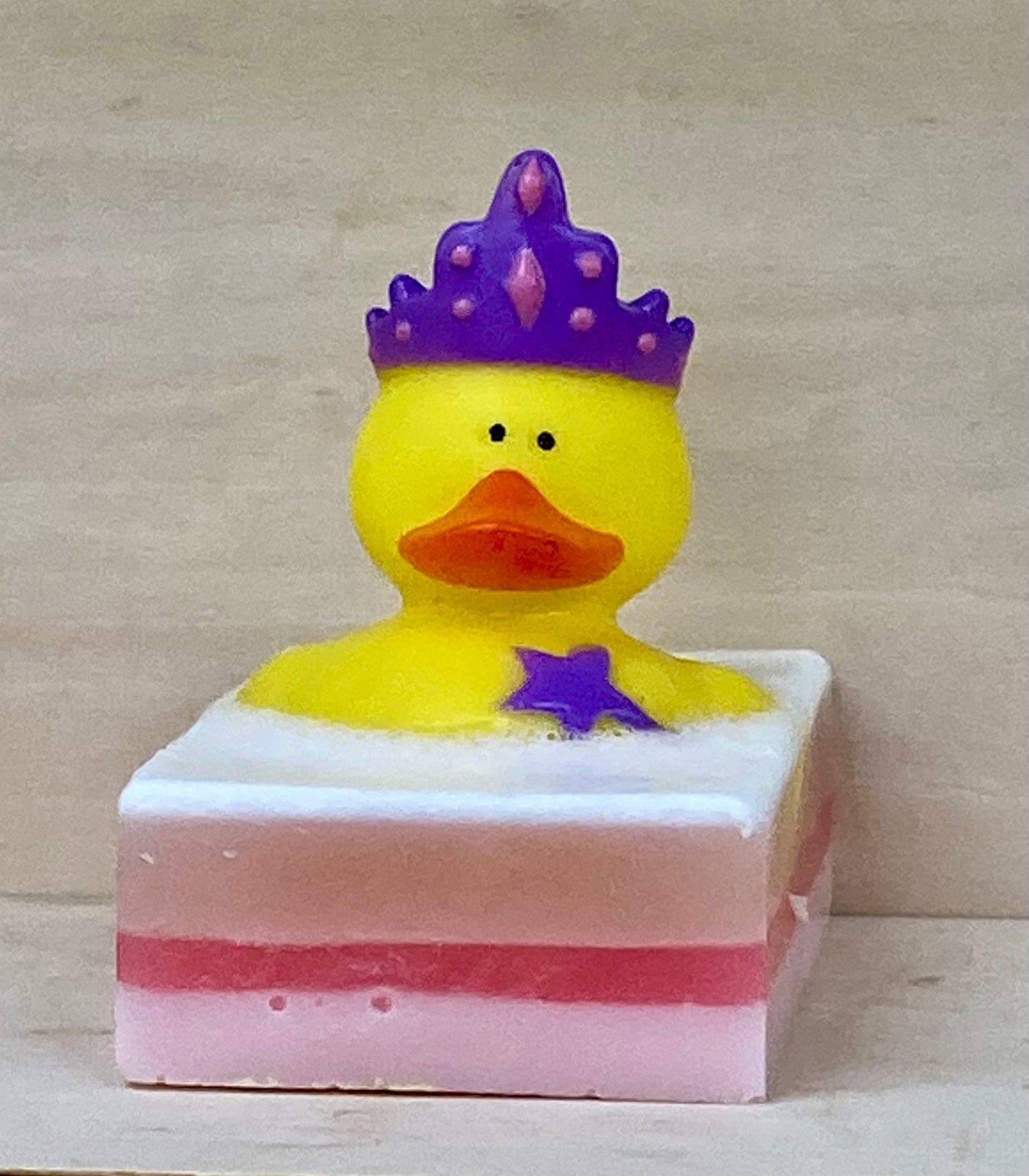 Princess Rubber Duck on Glow-in-the-Dark Bubble Gum Shea Butter & Glycerin Soap