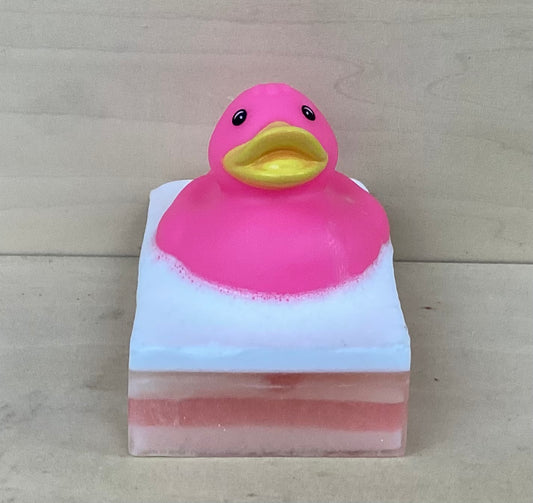 Pink Rubber Duck Glow-in-the-Dark Bubble Gum Soap - Perfect for Jeep Lovers!