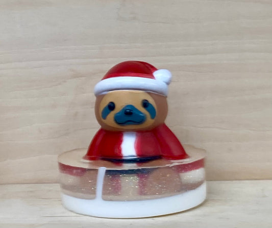 Santa Sloth Suds – Candy Cane Scented Shea Butter and Glycerin Soap
