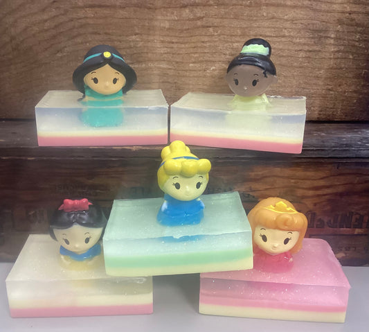 Princess Finger Puppet on a bar of Candy Crush Scented Soap