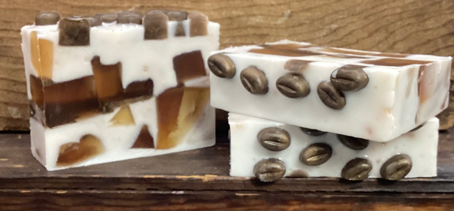 My daughter spent one Summer in Miami as a barista.  She is the inspiration for this one!  This is a French Vanilla scented bar or luxury soap made with Goats Milk and Coffee Glycerin Soap.

Each item is individually made and may appear different from the photo.