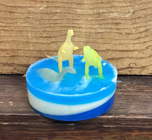 What could be better than  1 glow in the dark dinosaur toys on a bar of Monkey Farts scented glycerin soap?

3 glow-in-the-dark toy dinosaurs on a bar of Monkey Farts scented glycerin soap that glows in the dark!!!

Who doesn't want to take a bath in Monkey Farts with a dinosaur?

These would make awesome party favors!

$8

Each item is individually made and may appear different from the photo.  Each dinosaur toy is different and the soap may appear different from the photo.  