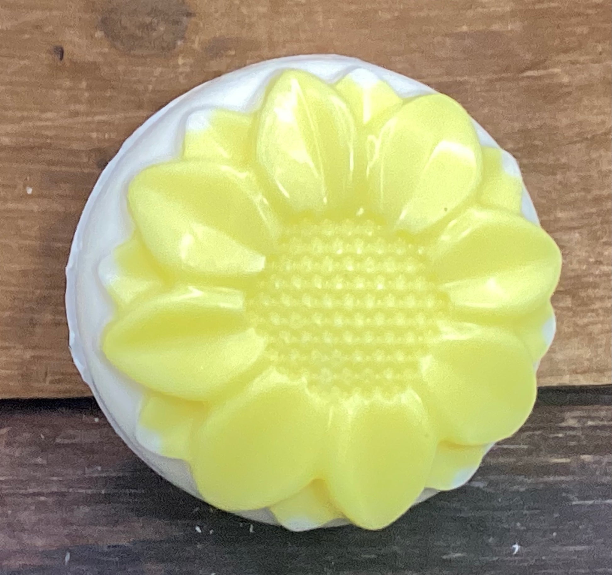 Lemon Verbena Scented Sunflower Shaped Soap.   $5