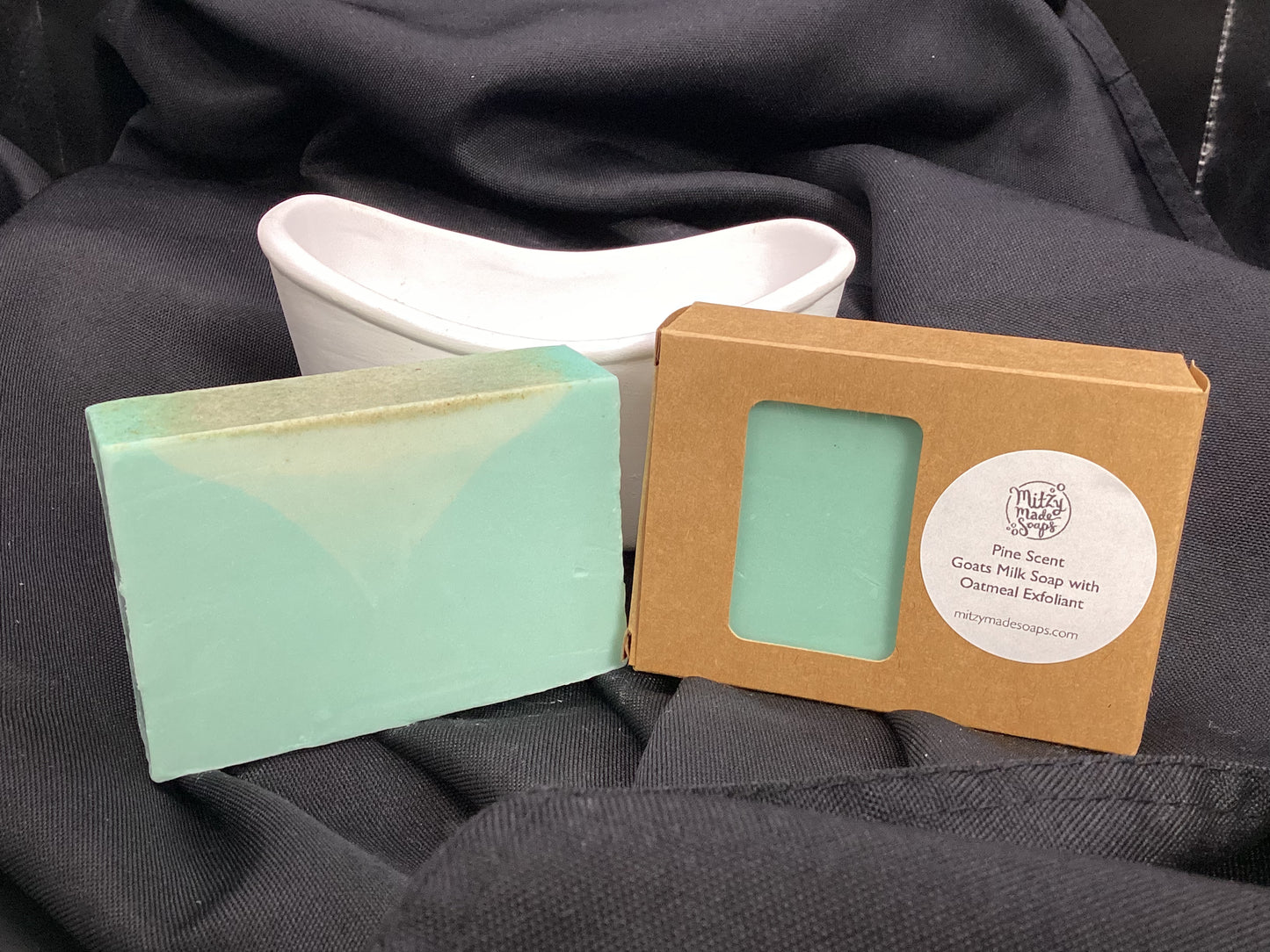 Pine Scented Bar of Goats Milk Soap with Oatmeal Exfoliant