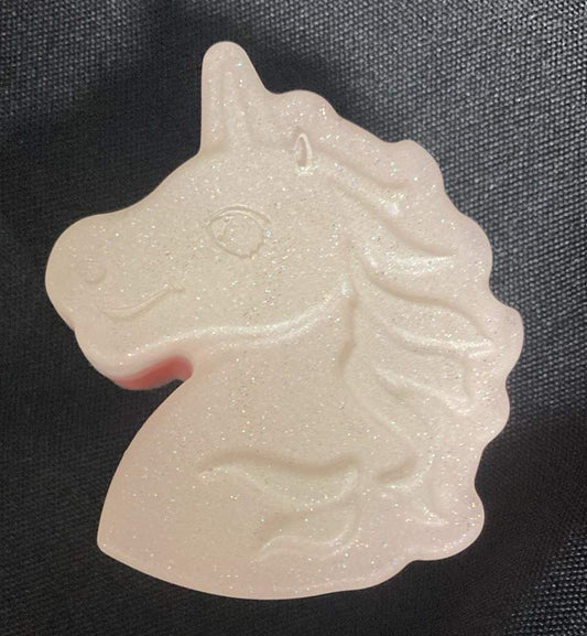 Glow in the Dark Unicorn Shaped Shea Butter and Glycerin Soap.