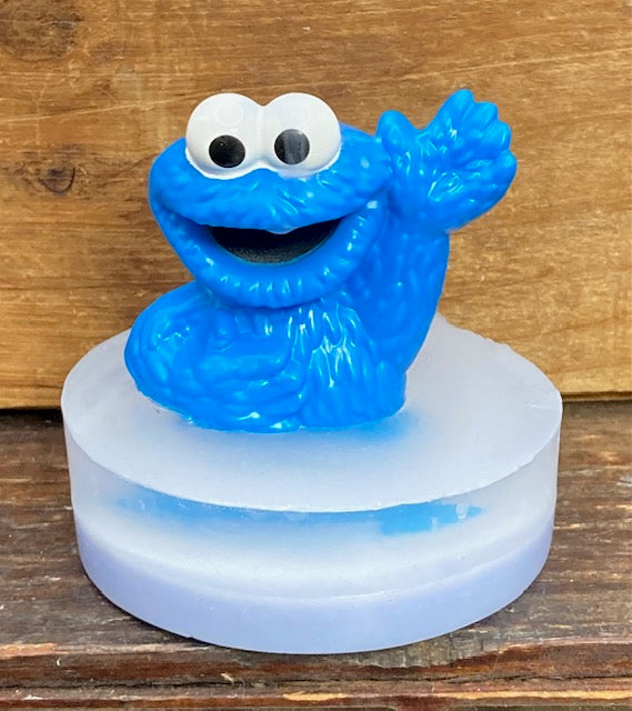 Anyone who knows me knows I love all things Muppets and this includes the Sesame Street Characters!  So here is a Cookie Monster toy, sitting atop a bar of Candy Crush scented Shea Butter and Glycerin soap.  $8  Each bar is handmade and may appear different from the photo.