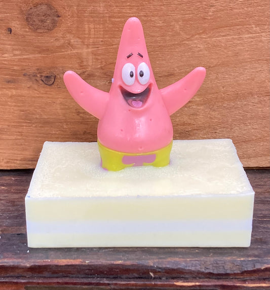 Patrick Toy on a Bar of Shea Butter and Glycerin Soap