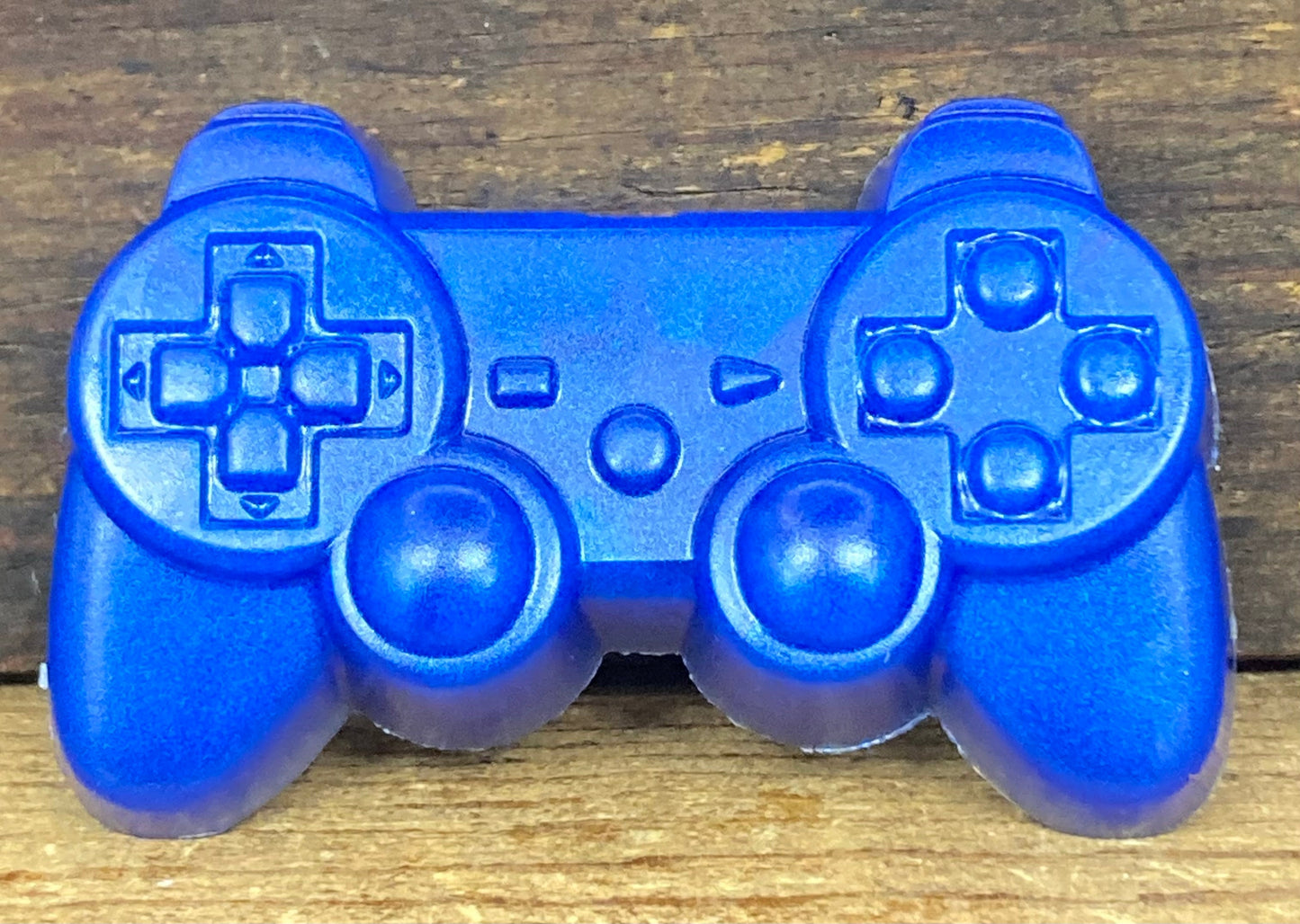 Blue shaped game controller soap.  Fruit Loops scented glycerin soap