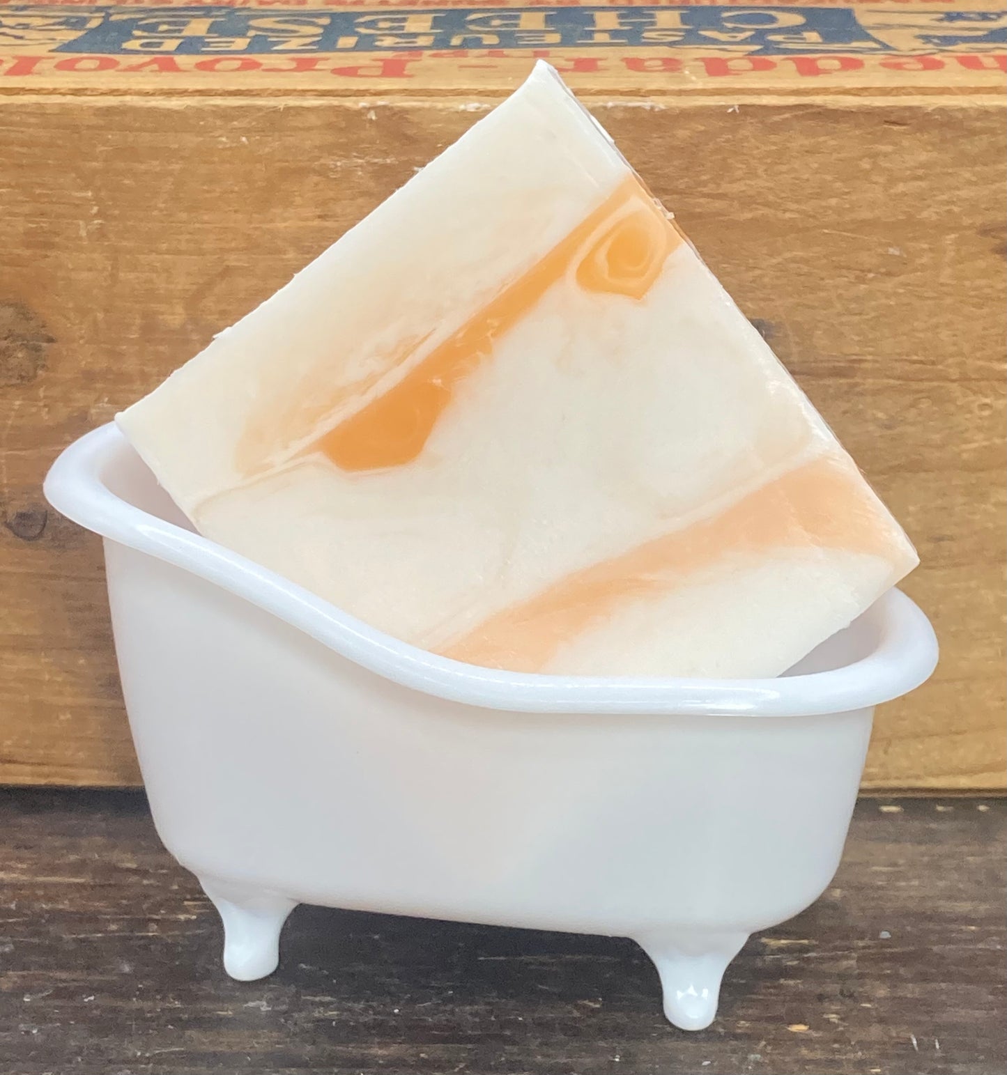 Summer Time!  This is a 4 oz bar of Georgia Peach scented Goats Milk Soap.  Perfect for Summer vacations!  Each item is individually made and may appear different from the photo.